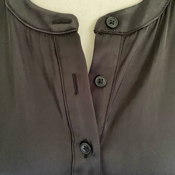 Old Navy Black Satin Short Sleeve Dolman Popover Blouse Top-Sz-M - Picture 4 of 12